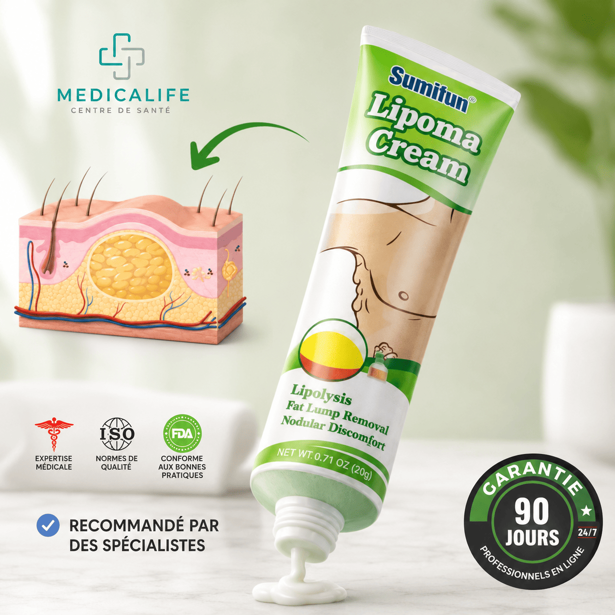Retrouvez la confiance grâce à LA CRÈME ANTI-LIPOMA