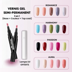 alluma. | Stylo Vernis Gel Semi-permanent (5 Stylos Dans Un Pack) + Lampe UV OFFERTE