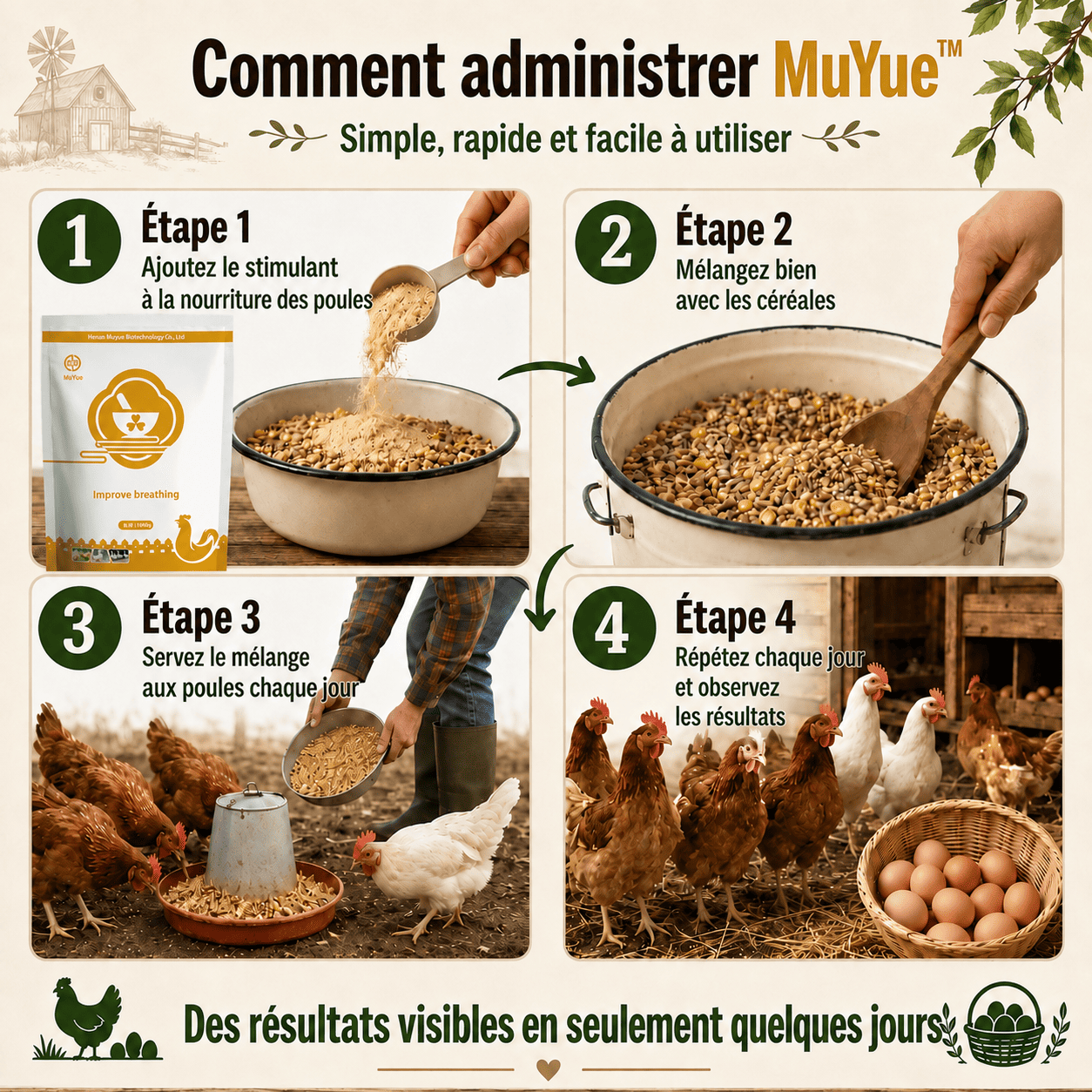 Préparation de Additif pour oeufs avec des céréales
